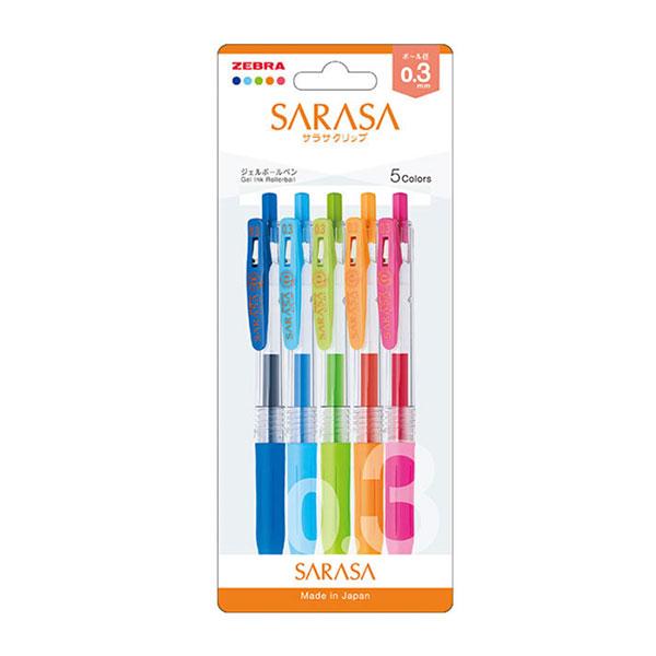 ZEBRA（ゼブラ） 水性ボールペン サラサクリップ 0.3mm 5色セット