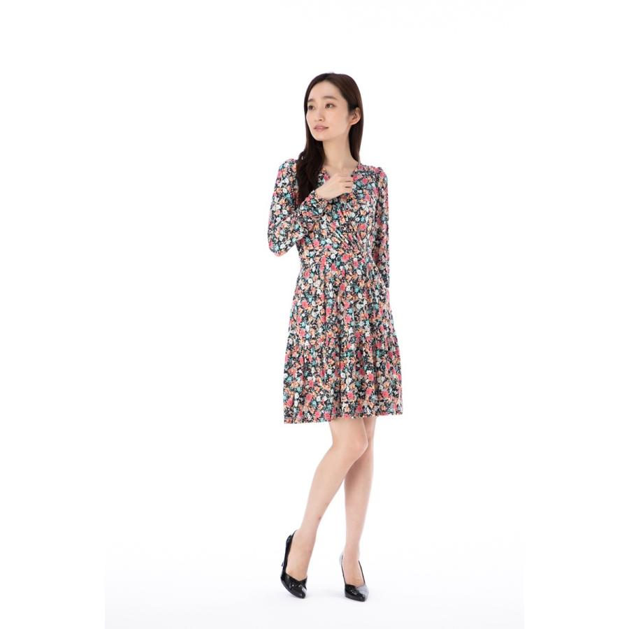 エジェリ(EGERIE)ワンピース T1 T2 T3サイズ 長袖 膝丈ワンピース 小花柄 カシュクール ジャージー レディース 大人 | EGERIE | 11