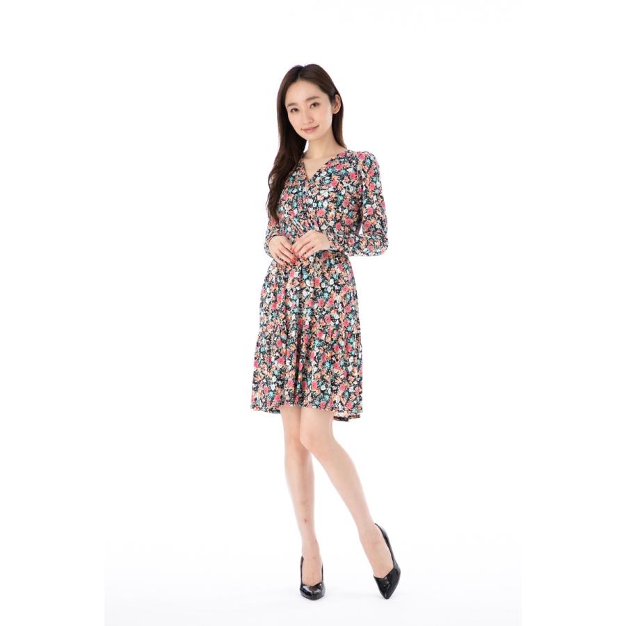 エジェリ(EGERIE)ワンピース T1 T2 T3サイズ 長袖 膝丈ワンピース 小花柄 カシュクール ジャージー レディース 大人 | EGERIE | 08