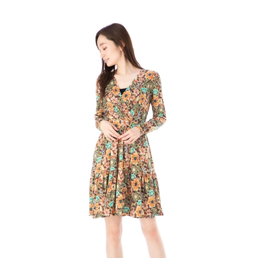 エジェリ Egerie ワンピース T1 T2 T3サイズ 長袖 膝丈ワンピース 花柄 カシュクール ジャージー レディース 大人 002idyle5 ステラウェブショップ 通販 Yahoo ショッピング