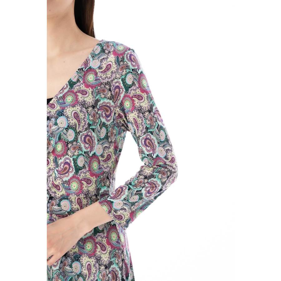 エジェリ Egerie ワンピース T1 T2 T3サイズ 七分袖 ミドル丈ワンピース ペイズリー柄 カシュクール ジャージー レディース 002valia2 ステラウェブショップ 通販 Yahoo ショッピング