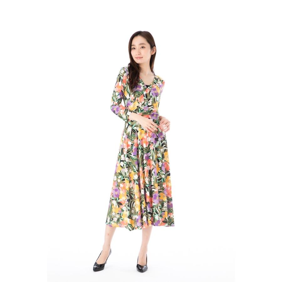 エジェリ Egerie ワンピース T1 T2 T3サイズ 七分袖 ミドル丈ワンピース 花柄 カシュクール ジャージー レディース 002valia3 ステラウェブショップ 通販 Yahoo ショッピング