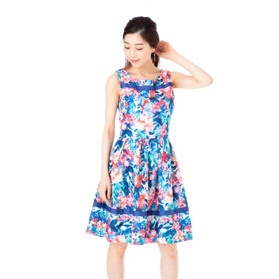 ファス Fas ワンピース T1 T2 T3サイズ ノースリーブ 膝丈 プリント柄 ボートネック きれいめワンピース レディース Fille A Suivre 104sarah1 ステラウェブショップ 通販 Yahoo ショッピング