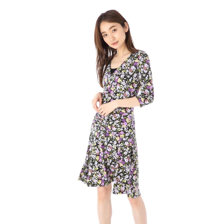 ファス Fas ワンピース T1 T2 T3サイズ 7袖 ひざ丈 カシュクール 花柄 きれいめワンピース レディース Fille A Suivre 2elisa1 ステラウェブショップ 通販 Yahoo ショッピング