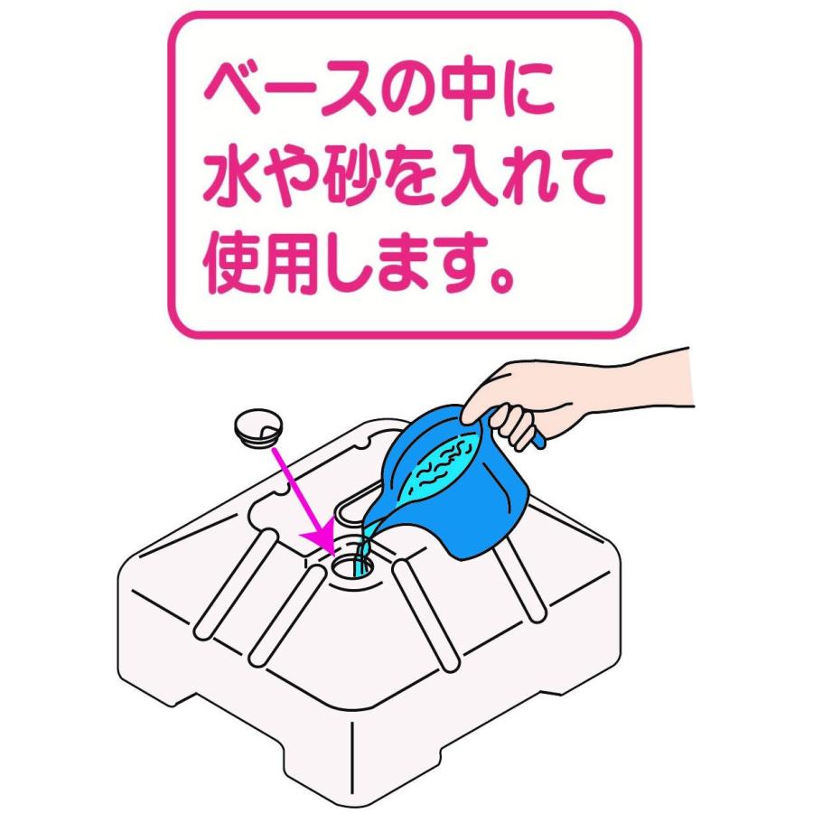 物干し台 屋外 風に強い オールステンレス 組み立て式 段違い 一体型 1穴 ブローベースセット CF-104BU | 日本ハンガーボード | 07