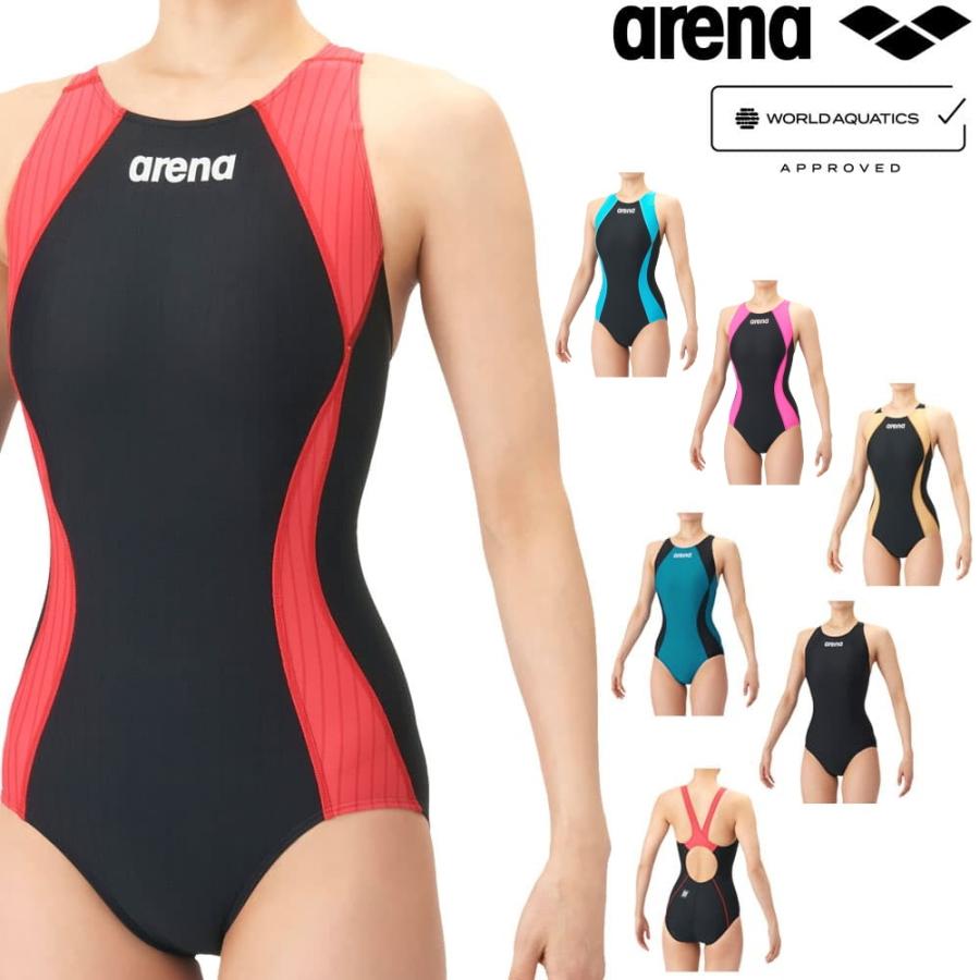 アリーナ ARENA 競泳水着 レディース WA承認モデル AQUA RACING ECO AQUA STRIPE-D レーシングワンピース オープンバック 2026年春夏 AS6SRC53L | アリーナ