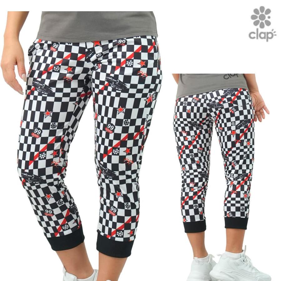 クラップ CLAP チェッカークラップ イーシュット レディース クロップドパンツ スポーツアパレル トレーニング フィットネス 女性 CE25024 clap（クラップ） チェッカークラップ イーシュット レディース