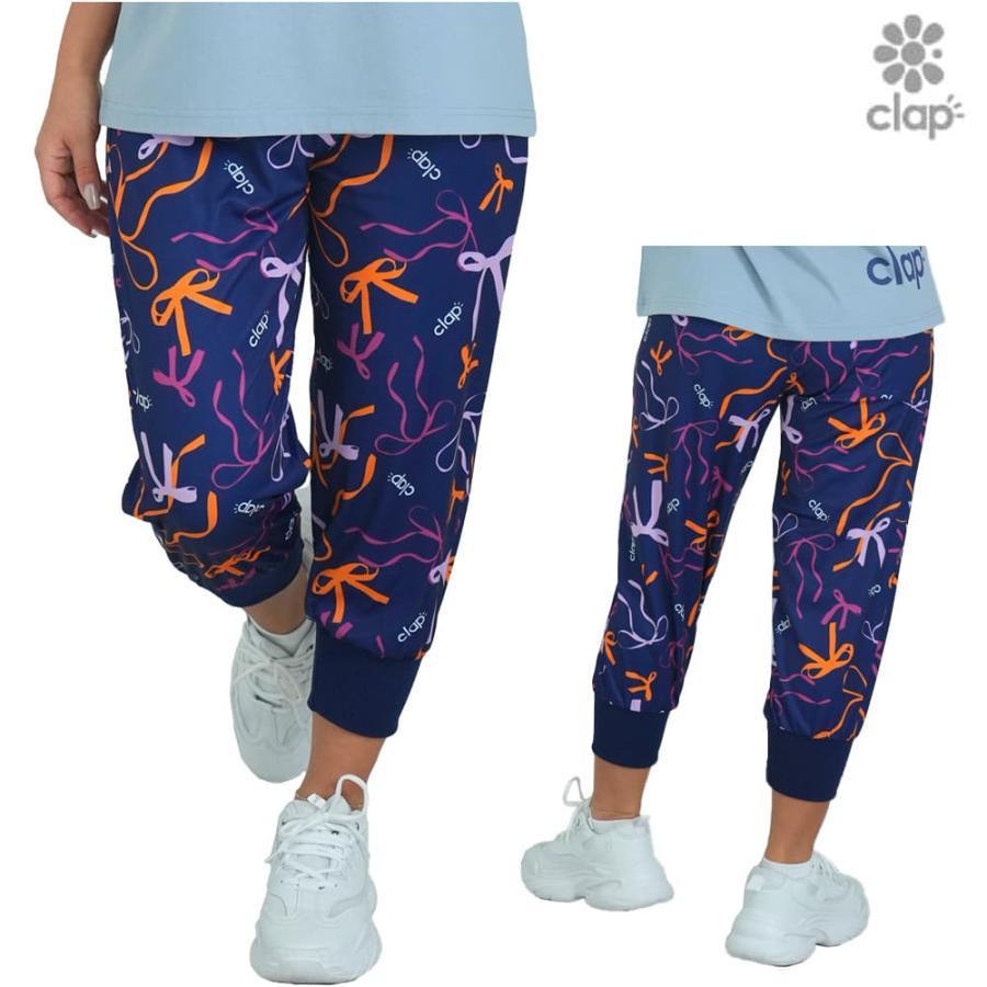 クラップ CLAP リボンクラップ イージー レディース クロップドパンツ スポーツアパレル トレーニング フィットネス 女性 CE25026 clap（クラップ） リボンクラップ イージー レディース クロップド