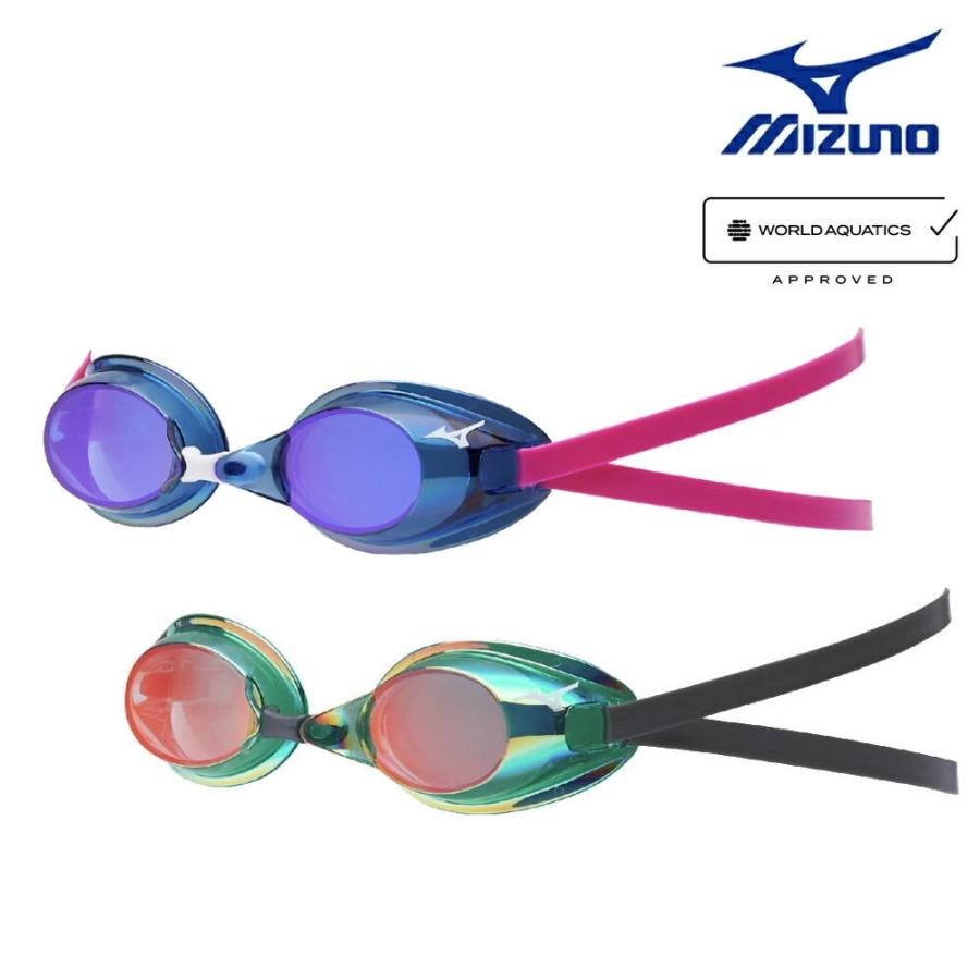 ミズノ MIZUNO 水泳 限定ゴーグル ミラーレンズ ノンクッションタイプ