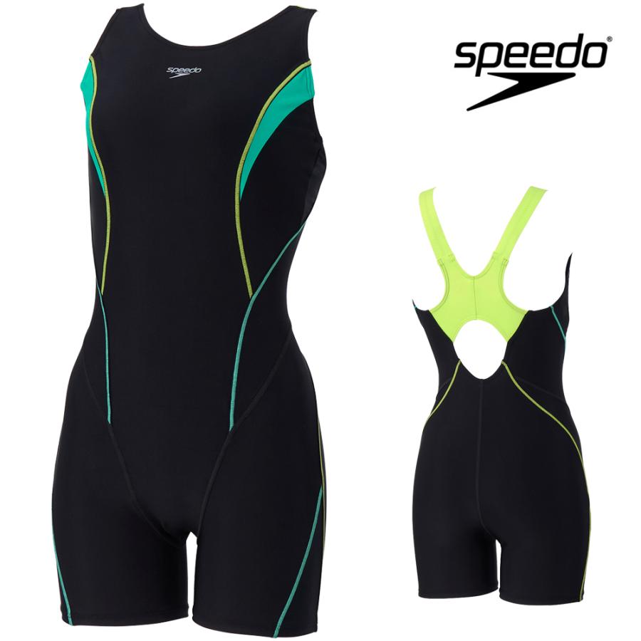 スピード SPEEDO フィットネス水着 レディース フィールアップルースンハーフニースキン オールインワン Ultra Stretch 0 パッド付き SFW12561 スピード SPEEDO フィットネス水着 レディース フィールアップルースン