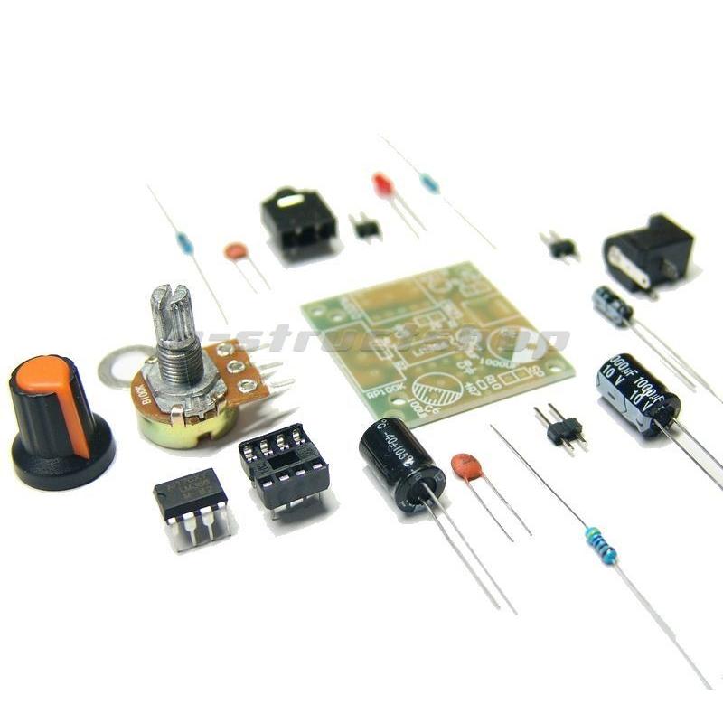 【カラー説明書付】 VR ツマミ 付き ミニ オーディオ アンプ 組立 キット (LM386使用) 小型なので組込用として 4〜12V 動作 |  | 01