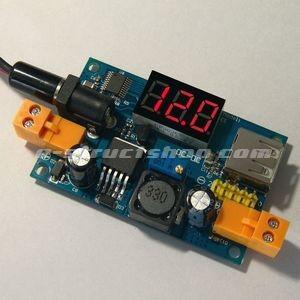 【送料無料】 電圧計付き 降圧 DC-DC コンバーター モジュール （出力1.25〜37V／3A） 自作 電源 ステップダウン |  | 01