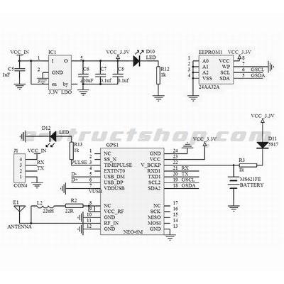 【送料無料】 NEO-6M GPS モジュール ＋ アンテナセット （バックアップ電池・EEPROM付） TTLシリアル接続 |  | 04