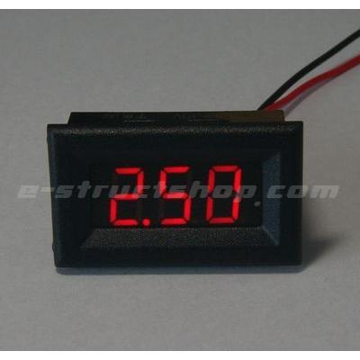 【送料無料】 小型 組込用 デジタル 電圧 パネル メーター （2.5〜30V） 赤LED 2線式 |  | 02