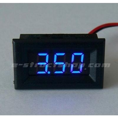 【送料無料】 小型 組込用 デジタル 電圧 パネル メーター （3.5〜30V） 青LED 2線式 |  | 02