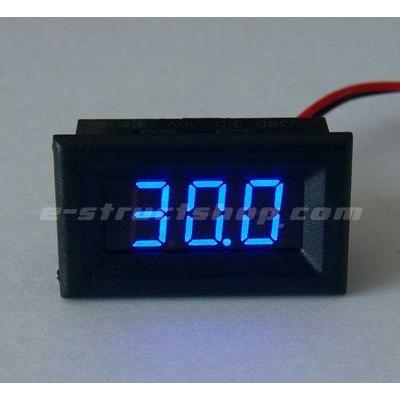 【送料無料】 小型 組込用 デジタル 電圧 パネル メーター （3.5〜30V） 青LED 2線式 |  | 03