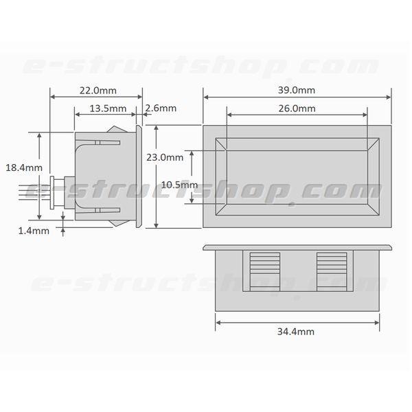 【送料無料】 小型 組込用 デジタル 電圧 パネル メーター （3.5〜30V） 青LED 2線式 |  | 04
