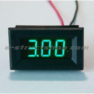 【送料無料】 小型 組込用 デジタル 電圧 パネル メーター （2.7〜30V） 緑LED 2線式 |  | 02