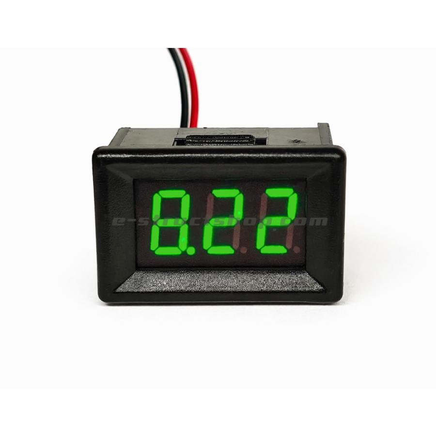 【送料無料】 小型 組込用 デジタル 電圧 パネル メーター （2.7〜30V） 緑LED 2線式 |  | 02