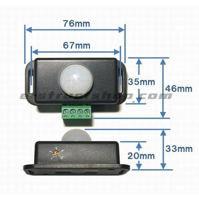 【送料無料・検査済・日本語説明書付】 赤外線 高感度 モーション センサー （12V/24V対応） 出力最大6A  約30秒〜9分 人感 動体検知 動物 無人 撮影 防犯 |  | 04