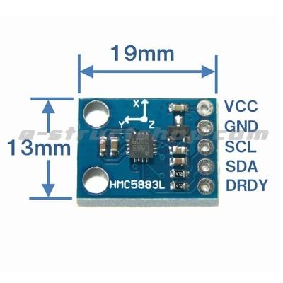 【送料無料】 HMC5883L 搭載 ３軸 地磁気 センサー モジュール （コンパスモジュール）  I2C 接続 |  | 01
