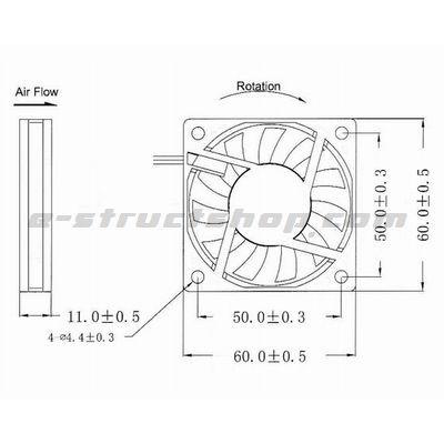 【送料無料】 DC12V 角形ブラシレスファン （60x60x11mm） 薄型 排熱 ファン 6010 サイズ |  | 03