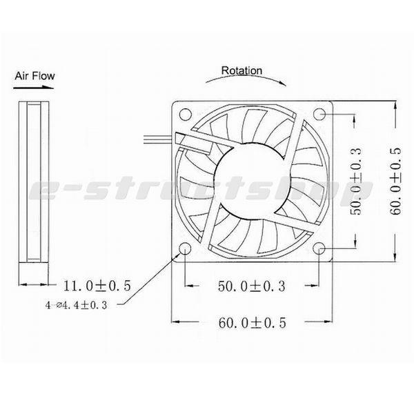 【送料無料】 DC5V 角形ブラシレスファン （60x60x11mm） 薄型 排熱 ファン 6010 サイズ |  | 03