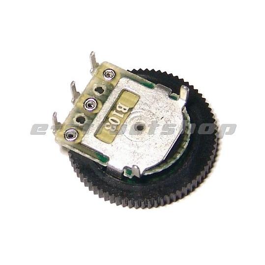 円盤形 回転ツマミ付き ボリューム 抵抗 (10kΩ Bカーブ) 円形 可変抵抗 |  | 01