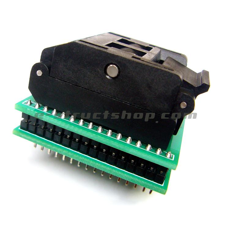 QFP32ピン対応 開閉式 ソケットアダプタ （DIP変換） 0.8mm ピッチ QFP パッケージICに適合 |  | 02