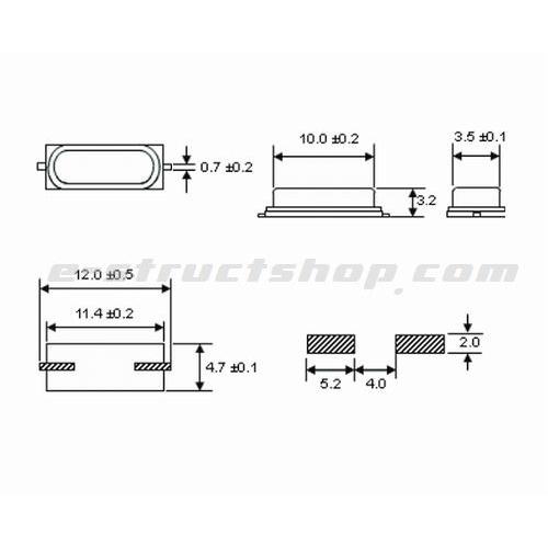 【送料無料】 表面実装 水晶 発振子 （クリスタル） 16.000MHz HC-49 5個セット |  | 02
