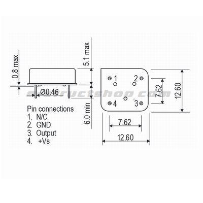 100MHz クリスタルオシレーター 金属ケース入り 3.3〜5V 水晶