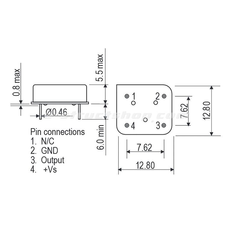 10MHz クリスタルオシレーター 金属ケース入り 3.3〜5V 水晶発振器 |  | 02