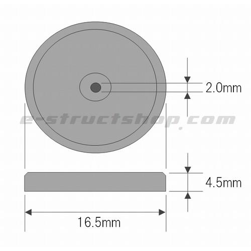 【送料無料】 ２個セット　圧電素子 /  ピエゾ素子 （直径17mm） ケース入り 他励振 圧電 スピーカー　 |  | 02
