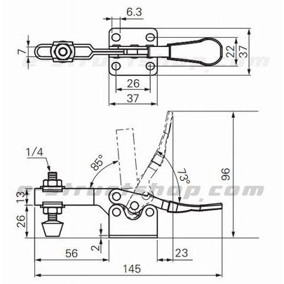 【送料無料】 横型 トグルクランプ (下方押え) 押さえ固定用 製造 検査 治具 などに |  | 04