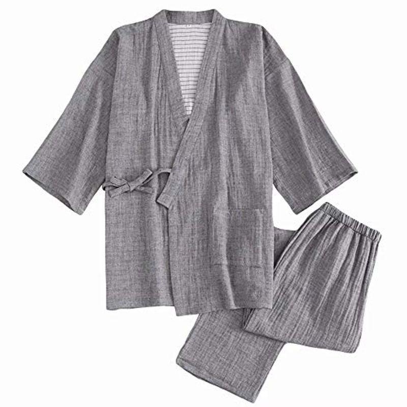 大人気定番商品 Yimanie パジャマ 作務衣 メンズ レディース 甚平 浴衣 通年向 上下セット 上質 裏ストライプ柄 洗える 大人系 寝間着 オシャレ 下着 靴下 部屋着 Flowersloft Ru