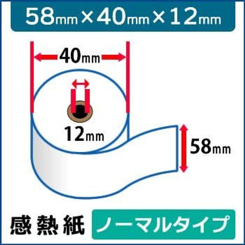 officeネット　感熱ロール紙　58mm（紙幅）×40mm（外径）×12mm（内径）　200巻入