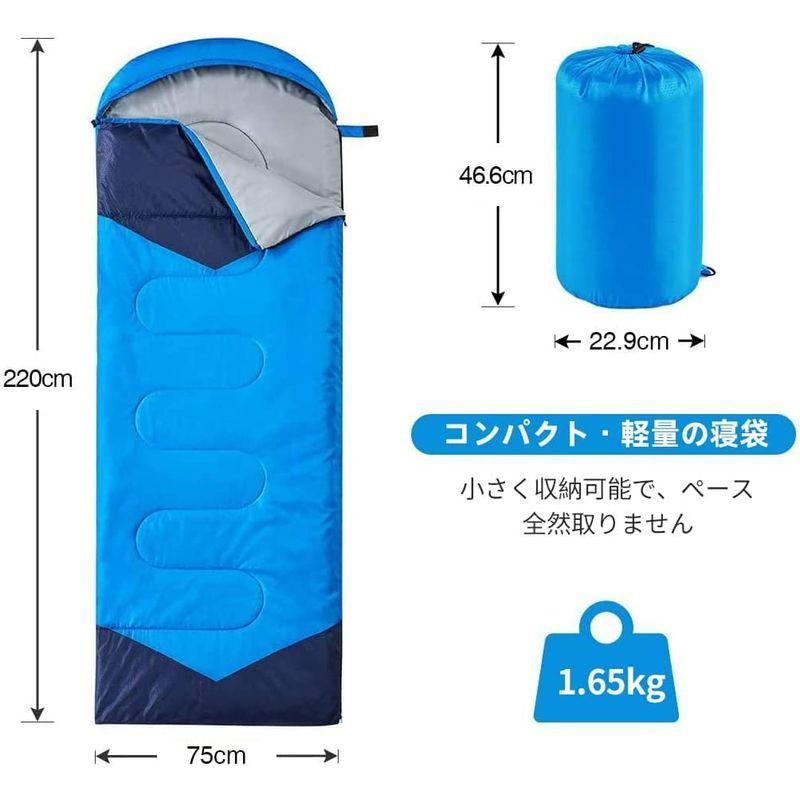 BABYELF 寝袋 封筒型 軽量 保温 -15度耐寒 210T防水シュラフ