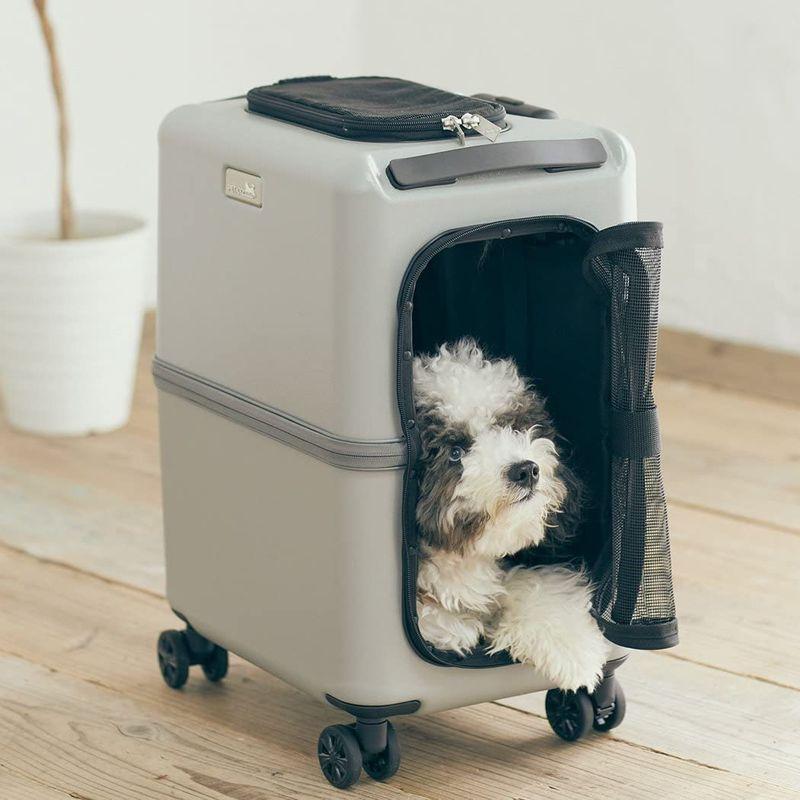 中型犬用 ペットキャリー スーツケースタイプ PETICO (ペチコ）Lサイズ グレー