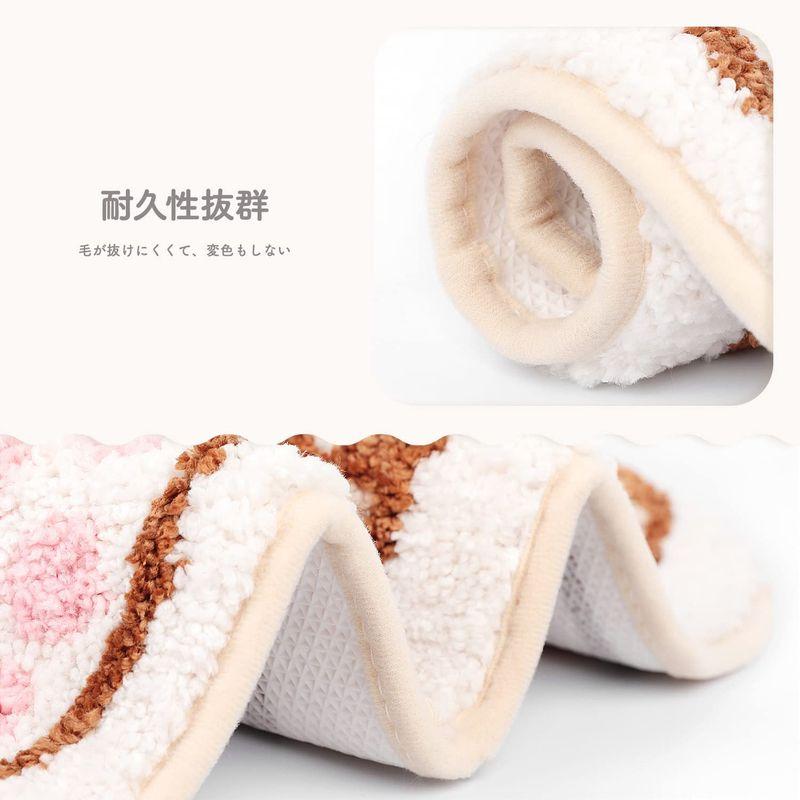 玄関マット かわいい バスマット おしゃれ 足ふきマット お風呂マット 吸水速乾 グラデーション シャギー ふわふわ 丸洗い 高耐久, 犬