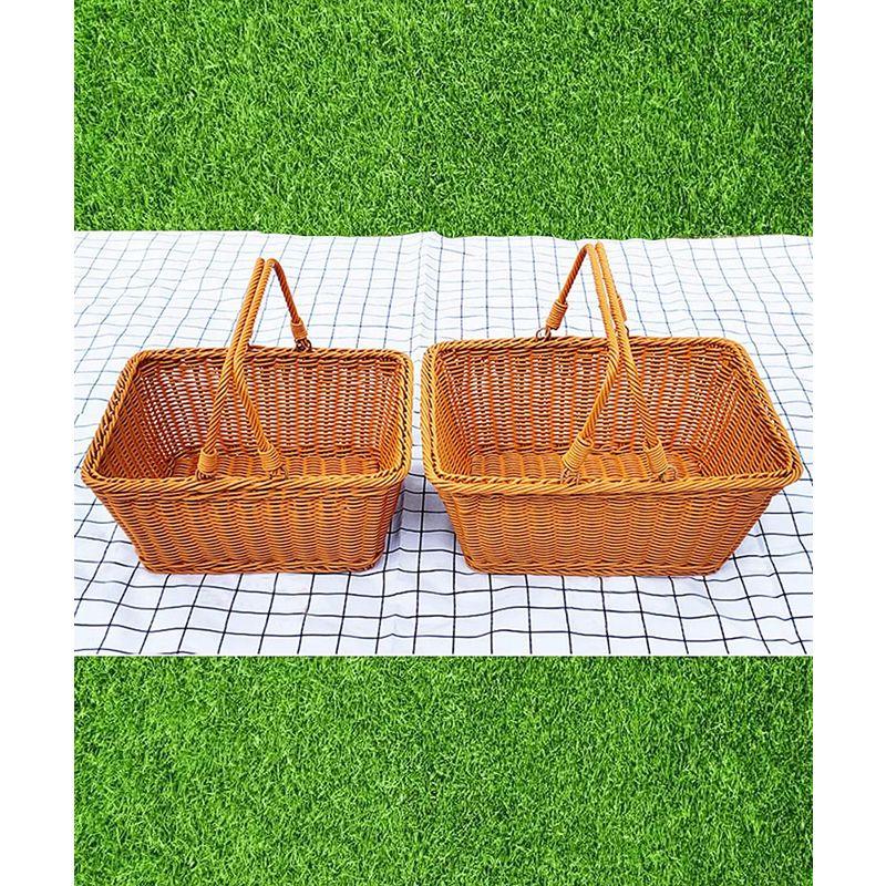 ピクニックバスケット お花見 ピクニック バスケット カゴ収納 プラスチック 持ち手 ランチバスケット 2ハンドル 海水浴 キャンプ ピクニ リュック、バッグ ピクニックバスケット お花見 ピクニック バスケット カゴ収納 プラスチック 持ち手 ランチバスケット 2ハンドル 海水浴 キャンプ ピクニ