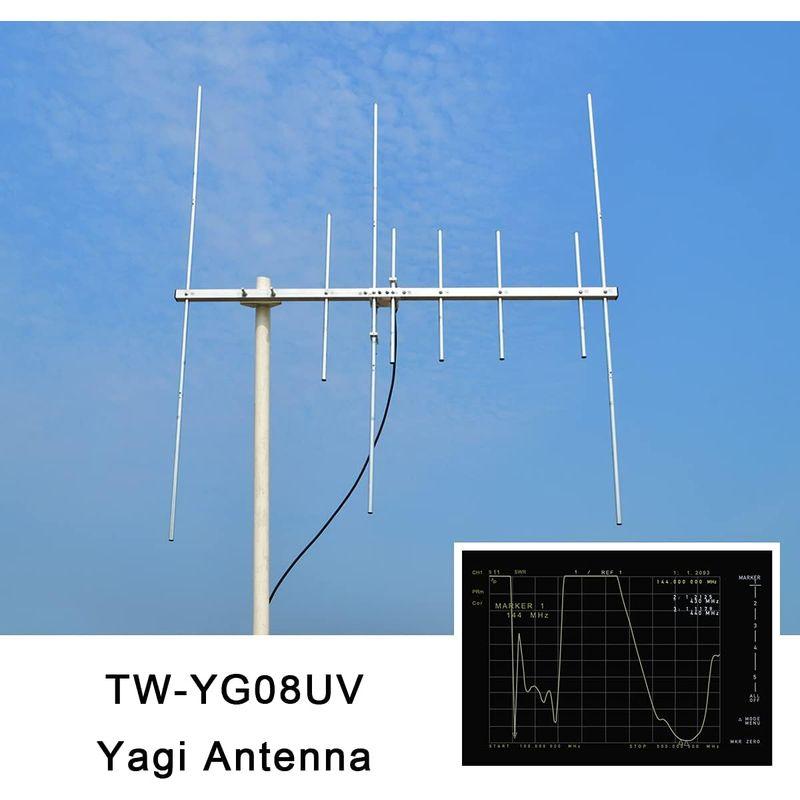 TWAYRDIO 144/430MHz デュアルバンド 八木アンテナ 8エレメント 室外 ハイゲイン 高利得 アンテナ TW-YG08UV 144/430MHz デュアルバンド 八木アンテナ 8エレメント 室外 ハイゲイン 高利得 アンテナ TW YG08UV