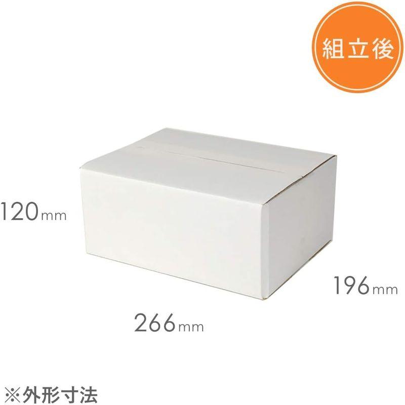 ダンボールワン ダンボール （段ボール箱） 白色 宅配60サイズ 260 × 190 × 深さ 110 mm （160枚入り） - 6