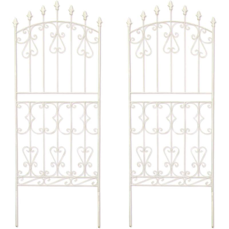 ガーデンガーデン アイアンローズフェンス ロータイプ 高さ150cm×幅62cm 2枚セット ホワイト トレリス IFROSE150CP2P 高さ150cm×幅62cm 2枚セット アイアンローズフェンス ロータイプ ホワイト トレリス IFROSE150CP2P サイズ