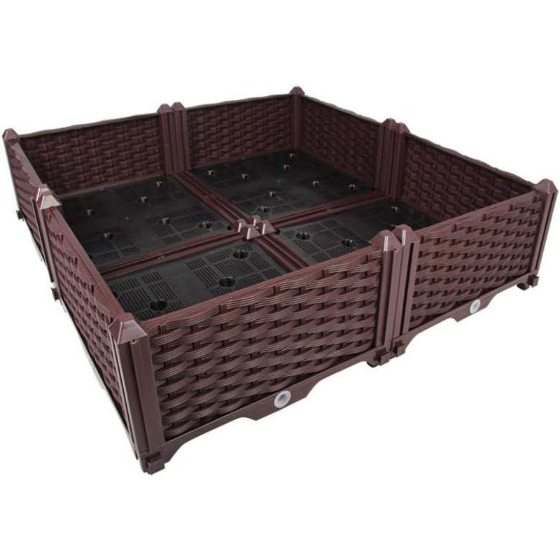 BAOYOUNI 組み立て簡単ガーデンボックス プランターボックスプラスチック鉢植え入れ花 植物 栽培ブラウン 鉢用品 大型プランター 莱園 プランター 植木鉢 大型 ファイバープランター ベータ ウッド 55×55×55cm ガーデニング 園芸用品 D9965148097(9615円)