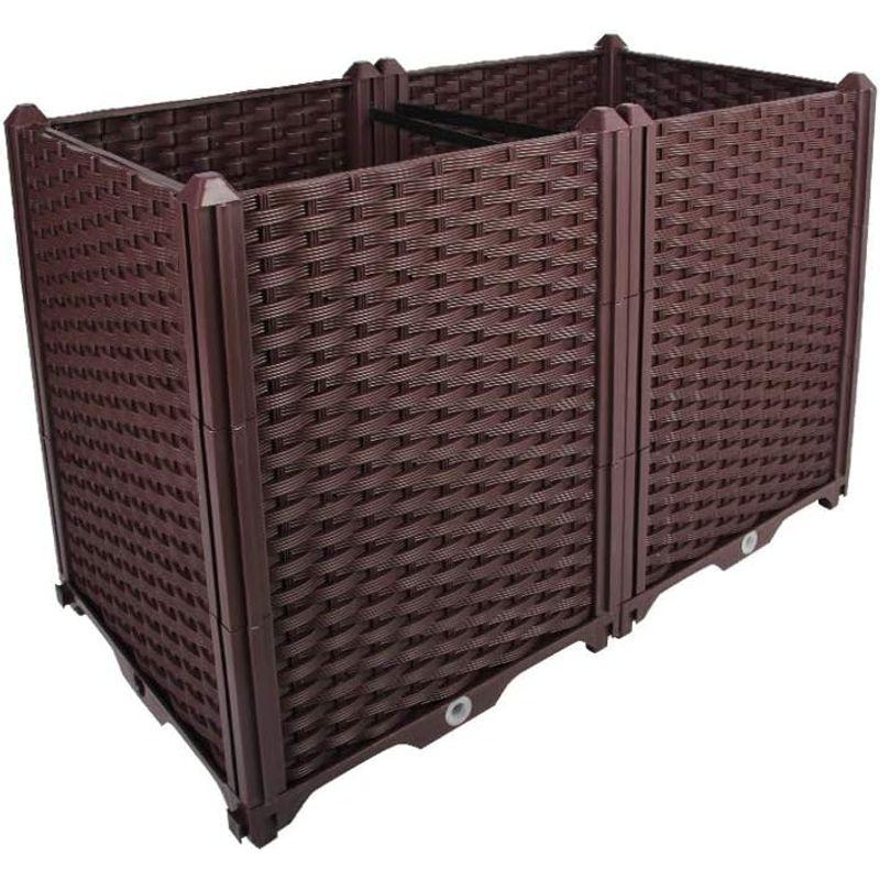 BAOYOUNI 組み立て簡単ガーデンボックス プランターボックスプラスチック鉢植え入れ花 植物 栽培ブラウン 鉢用品 大型プランター 莱園 組み立て簡単ガーデンボックス プランターボックスプラスチック鉢植え入れ花 植物 栽培ブラウン 鉢用品 大型プランター 莱園