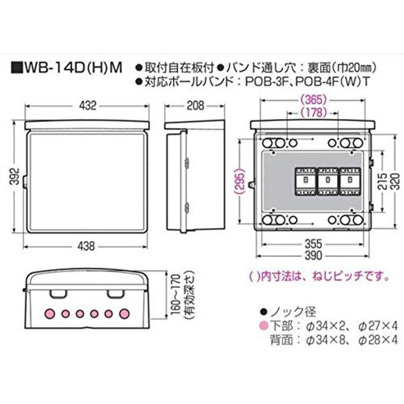 未来工業　ウオルボックス　屋根一体型　ヨコ型　有効フカサ160~170　1個価格　WB-14DM