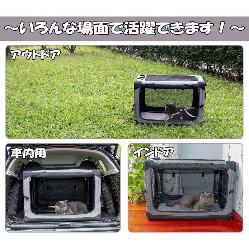 GPR ペット ソフトクレート ケージ ペットキャリー ペットハウス カバー取り外せる 4面メッシュ出入口 鉄フレーム 猫犬兼用 折りたたみ ペット ソフトクレート ケージ ペットキャリー ペットハウス カバー取り外せる 4面メッシュ出入口 鉄フレーム 猫犬兼用 折りたたみ 幅68CM