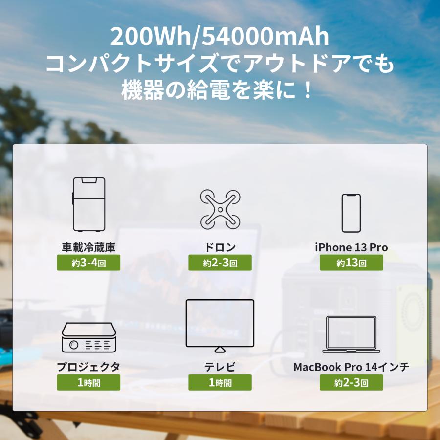 ポータブル電源 小型 P200 54000mAh 蓄電池 発電機 停電対策 防災セット バッテリー充電器 バッテリー充電器 EENOUR 防災 爆買 | EENOUR | 05