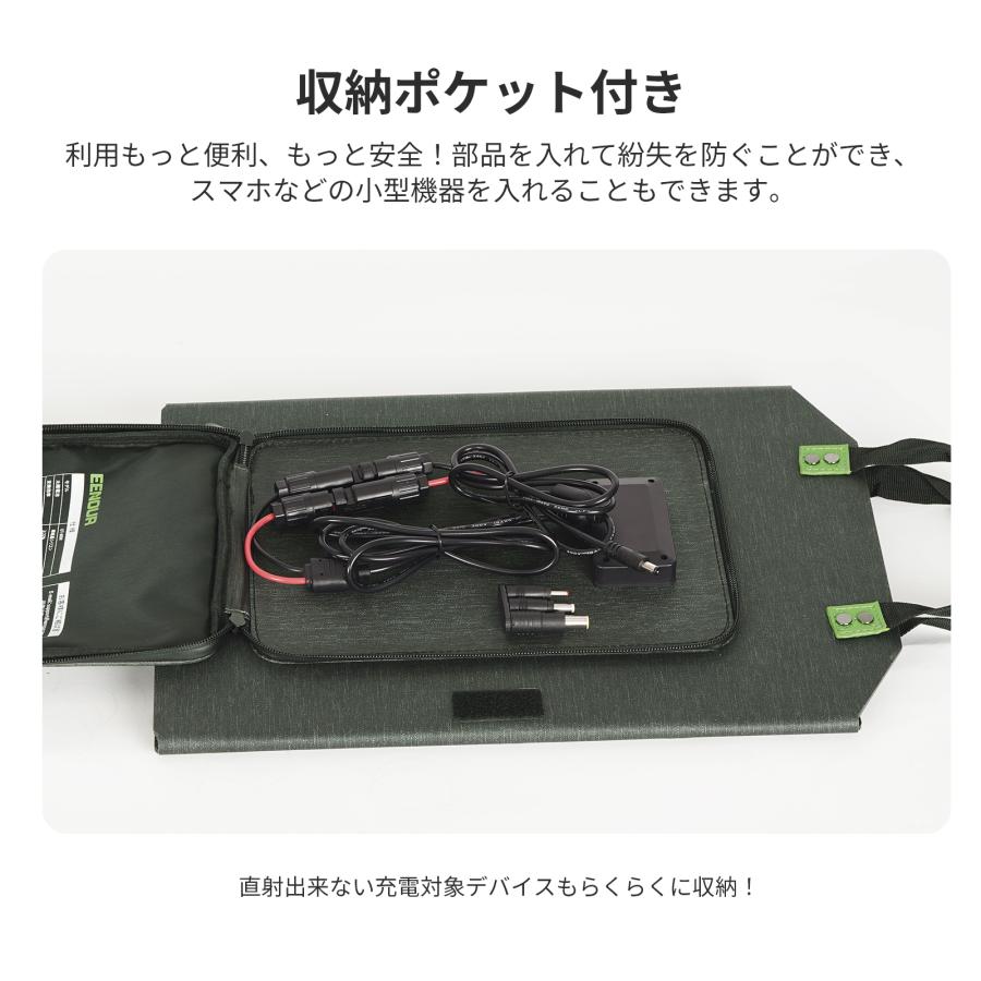EENOUR ソーラーパネル60w 22%転換率 折りたたみ式 急速充電 ソーラーバッテリー充電器 太陽光発電 ポータブル電源 防災セット 爆買 | EENOUR | 11