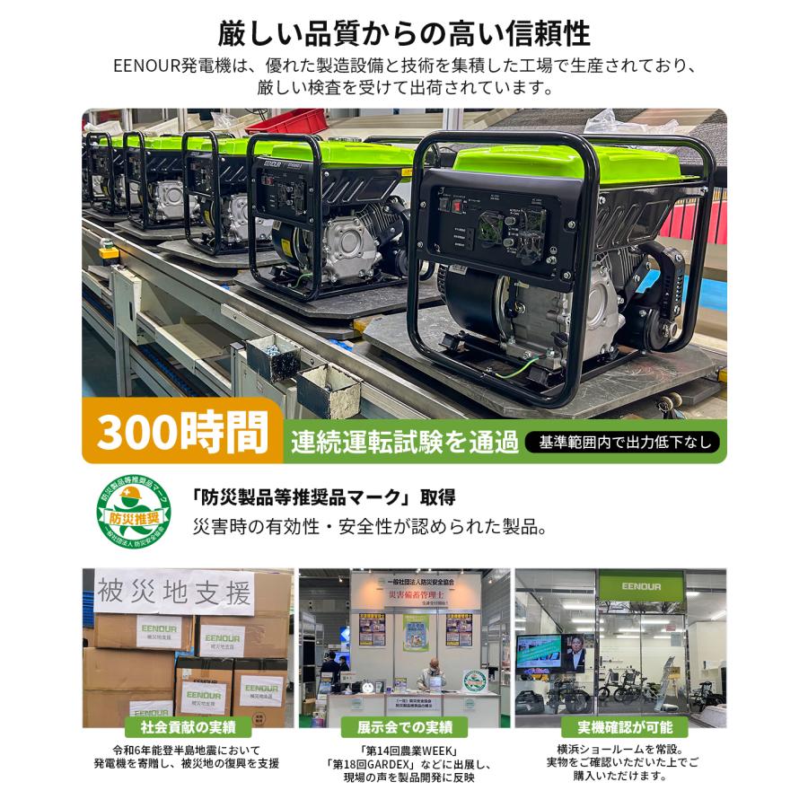 EENOUR インバーター発電機 最大3.85kVA 超軽量 長時間運転 高耐久性